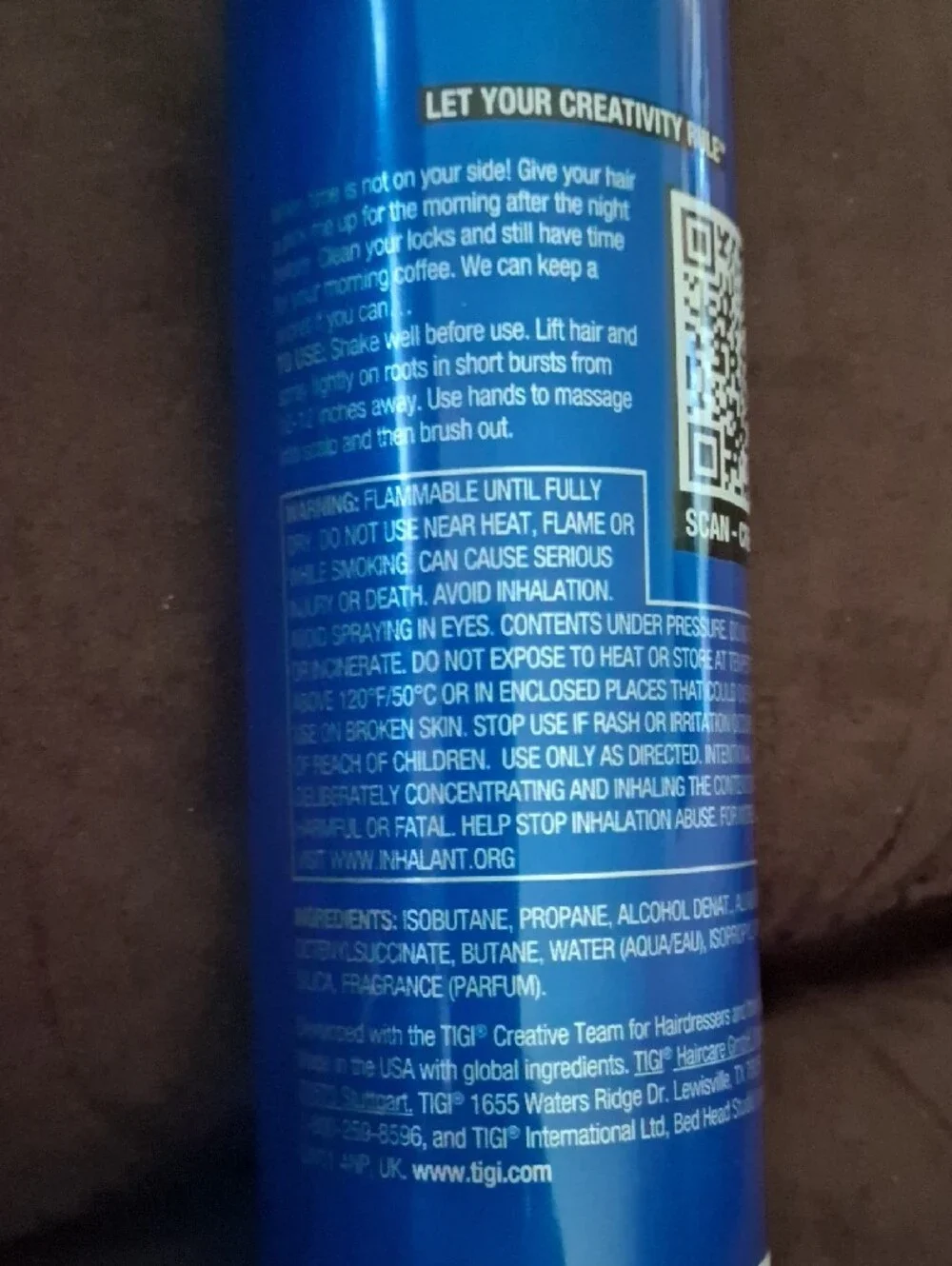 BedHead Dirty Secret Dry Shampoo - Blue with Yellow Cap